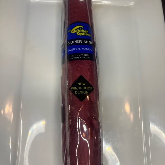 Weather Station - 42" ARC Automatic opening umbrella windproof frame Red - Picture 5 of 5